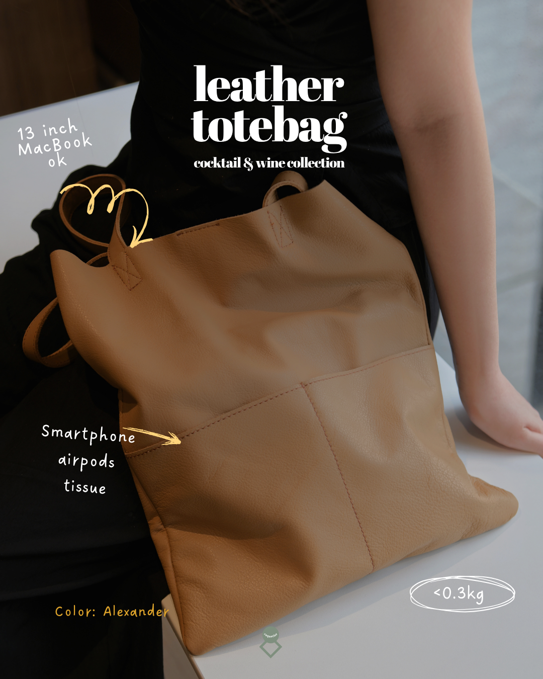 Leather Totebag (cocktail & wine collection)