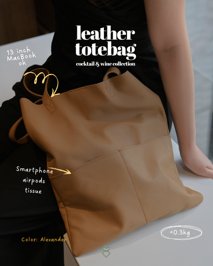 Leather Totebag (cocktail & wine collection)